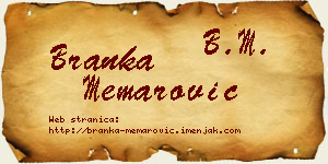 Branka Memarović vizit kartica